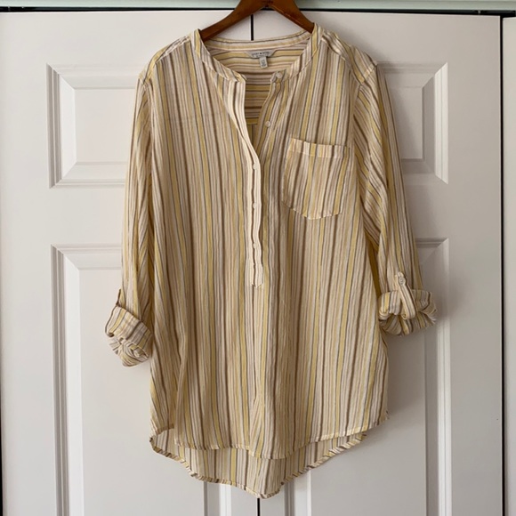 Lucky Brand Tops - LUCKY BRAND | Yellow button down tunic top